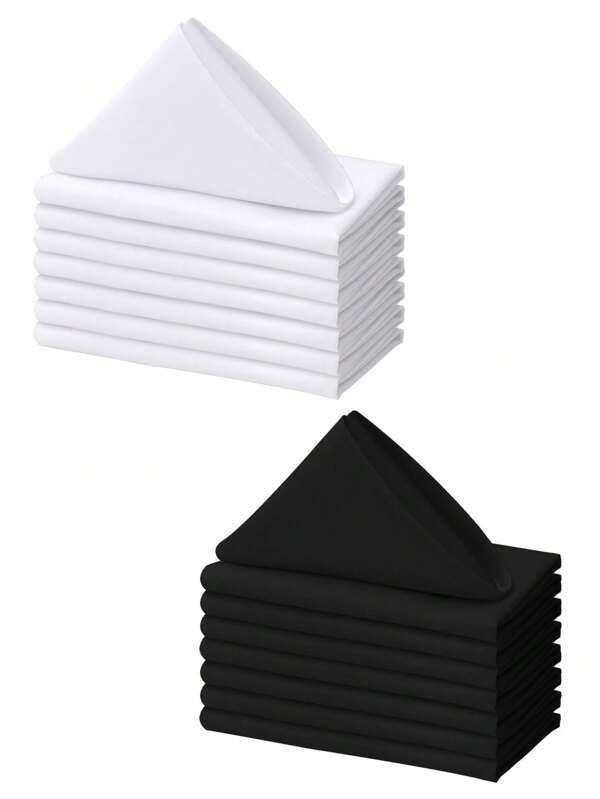 CozRhythm 6/10/20/50pcs Black Cloth Napkins, Size 17x17 Inches/20x20 Inches, 100% Polyester Material, Washable, Suitable For Parties, Weddings And Banquets