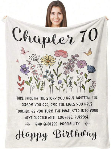 70th Birthday Gifts For Women, Chapter 70 Birthday Blanket, Best Gifts For 70 Year Old Woman, 1956 Birthday Decorations, Turning 70 Throw Blankets For Mom - 50'' X 60''